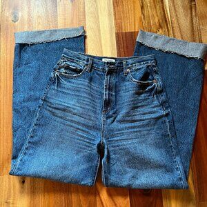 Juicy Couture wide-leg 100% cotton denim jeans raw hem new unused size 30 NWOT